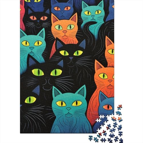Katzes 1000 Stück Puzzle Puzzle Erwachsene Fashion Katze Pädagogisches Spiel Herausforderung Home Dekoration Für Erwachsene Und Kinder Ab 14 Jahren 1000pcs (75x50cm) von VGDKAOBM