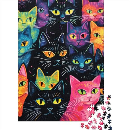 Katzes 1000 Stück Puzzle Puzzle Erwachsene Fashion Katze Pädagogisches Spiel Herausforderung Home Dekoration Für Erwachsene Und Kinder Ab 14 Jahren 1000pcs (75x50cm) von VGDKAOBM