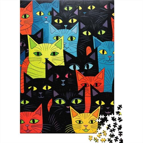 Katzes 1000 Stück Puzzle Puzzle Erwachsene Fashion Katze Pädagogisches Spiel Herausforderung Home Dekoration Für Erwachsene Und Kinder Ab 14 Jahren 1000pcs (75x50cm) von VGDKAOBM