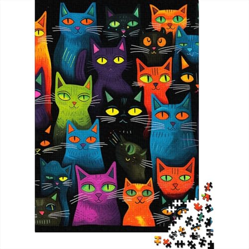 Katzes 1000 Teile Puzzle Puzzle Erwachsene Fashion Katze Pädagogisches Spiel Herausforderung Heimdekoration Geschenke Geschenke Für Erwachsene 1000pcs (75x50cm) von VGDKAOBM