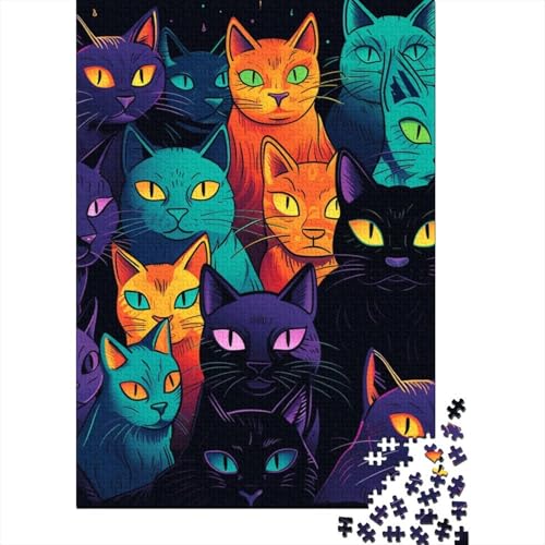 Katzes 1000 Teile Puzzle Puzzle Erwachsene Fashion Katze Puzzlespiel-Herausforderung Pädagogisches Spiel Herausforderung Home Dekoration Geschenke Für Erwachsene 1000pcs (75x50cm) von VGDKAOBM