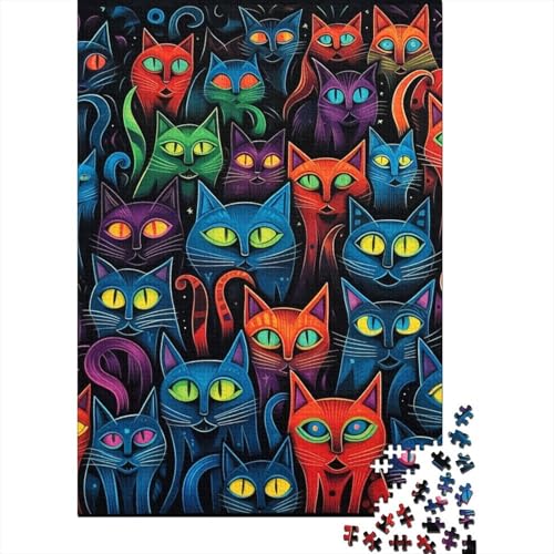Katzes 1000 Teile Puzzle Puzzles Für Erwachsene Fashion Katze Puzzlespiel-Herausforderung Pädagogisches Spiel Herausforderung Home Dekoration Geschenke Für Erwachsene 1000pcs (75x50cm) von VGDKAOBM
