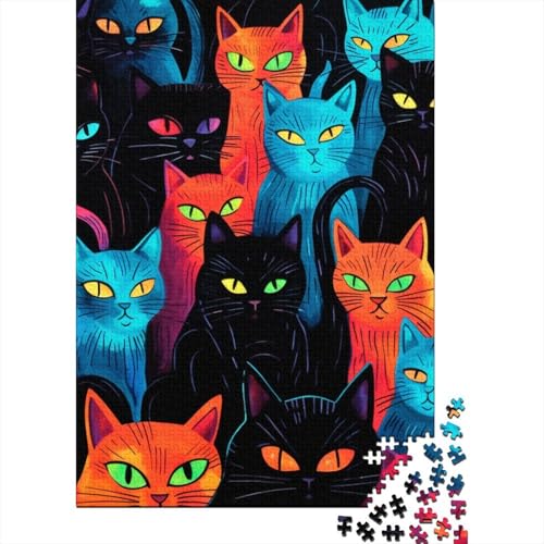Katzes 1000 Teile Puzzles Puzzle Erwachsene Fashion Katze Pädagogisches Spiel Herausforderung Heimdekoration Geschenke Geschenke Für Erwachsene 1000pcs (75x50cm) von VGDKAOBM