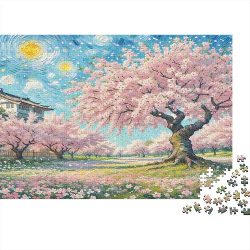 Kirschblüte 1000 Stück Puzzle Puzzles Für Erwachsene Pädagogisches Spiel Herausforderung Wohnungseinrichtung Schöne Geschenkidee 1000pcs (75x50cm) von VGDKAOBM
