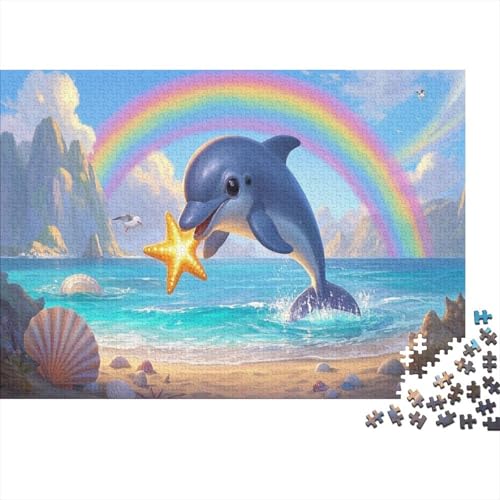 Kleiner Delfin 1000 Stück Puzzle Puzzles Für Erwachsene Pädagogisches Spiel Herausforderung Wohnungseinrichtung Geschenke Für Erwachsene 1000pcs (75x50cm) von VGDKAOBM