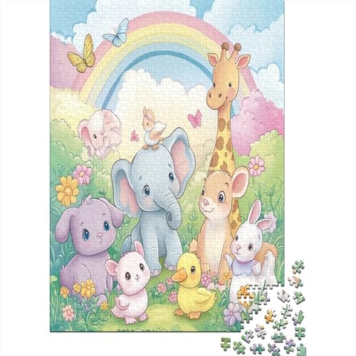Kleiner Elefant 1000 Stück Puzzle Puzzle Erwachsene Puzzlespiel-Herausforderung Pädagogisches Spiel Herausforderung Wohnungseinrichtung Schöne Geschenkidee 1000pcs (75x50cm) von VGDKAOBM