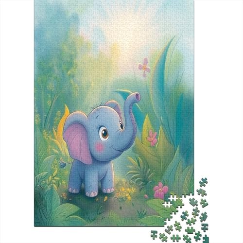 Kleiner Elefant 1000 Teile Puzzles Puzzle Erwachsene Pädagogisches Spiel Herausforderung Heimdekoration Geschenke Geschenke Für Erwachsene 1000pcs (75x50cm) von VGDKAOBM
