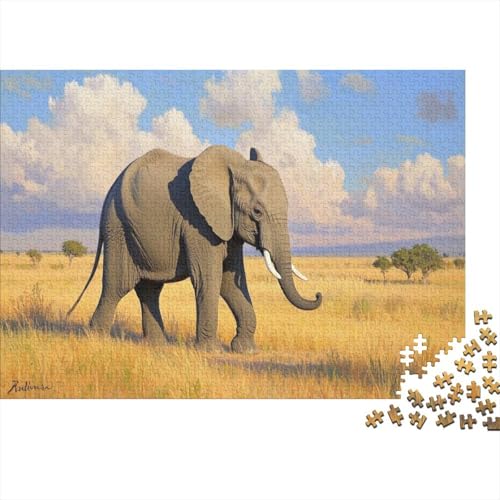 Kleiner Elefant 1000 Teile Puzzles Puzzle Erwachsene Puzzlespiel-Herausforderung Pädagogisches Spiel Herausforderung Wohnungseinrichtung Schöne Geschenkidee 1000pcs (75x50cm) von VGDKAOBM