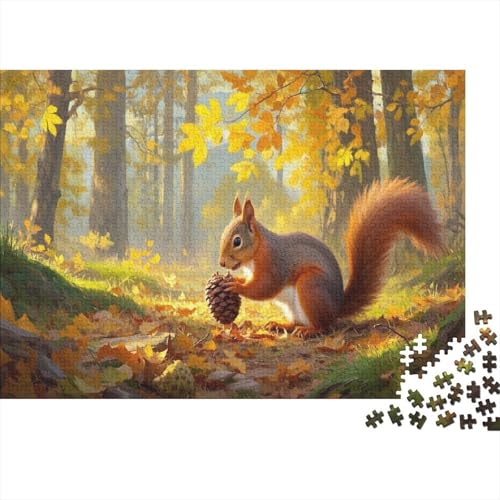 Kleines Eichhörnchen 1000 Teile Puzzles Puzzles Für Erwachsene Pädagogisches Spiel Herausforderung Wohnungseinrichtung Schöne Geschenkidee 1000pcs (75x50cm) von VGDKAOBM