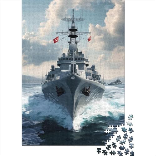 Kriegsschiff 1000 Stück Puzzle Puzzles Für Erwachsene Puzzlespiel-Herausforderung Pädagogisches Spiel Herausforderung Home DekoRatteion Geschenke Für Erwachsene 1000pcs (75x50cm) von VGDKAOBM