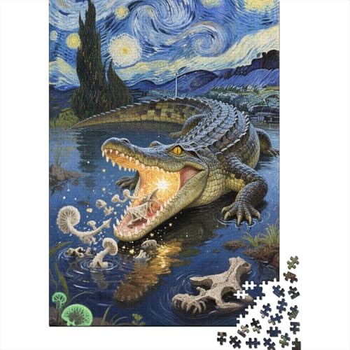 Krokodil 1000 Stück Puzzle Puzzle Erwachsene Pädagogisches Spiel Herausforderung Wohnungseinrichtung Geschenke Für Erwachsene 1000pcs (75x50cm) von VGDKAOBM