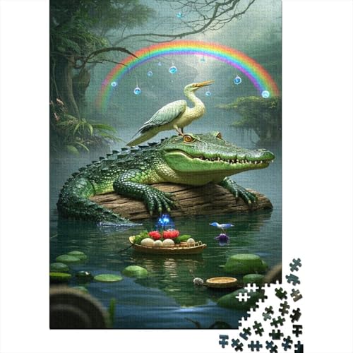 Krokodil 1000 Teile Puzzles Puzzle Erwachsene Pädagogisches Spiel Herausforderung Home Dekoration Schöne Geschenkidee 1000pcs (75x50cm) von VGDKAOBM