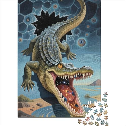 Krokodil 1000 Teile Puzzles Puzzle Erwachsene Pädagogisches Spiel Herausforderung Wohnungseinrichtung Geschenke Für Erwachsene 1000pcs (75x50cm) von VGDKAOBM