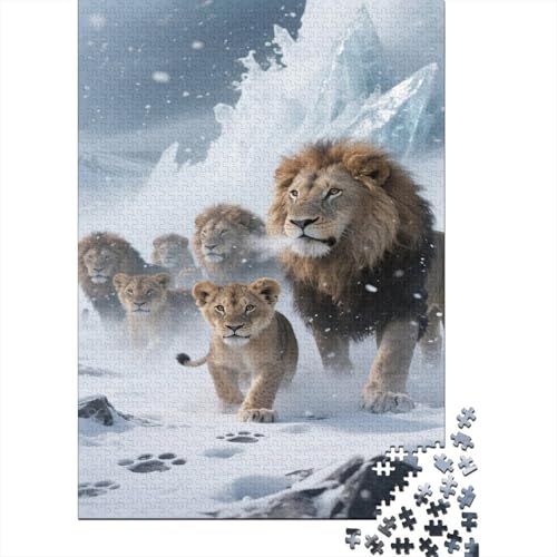 Löwe 1000 Stück Puzzle Puzzle Erwachsene Tierwelt Puzzlespiel-Herausforderung Pädagogisches Spiel Herausforderung Heimdekoration Geschenke Schöne Geschenkidee 1000pcs (75x50cm) von VGDKAOBM