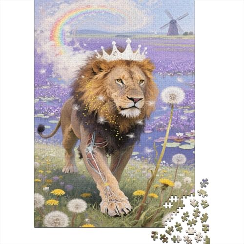 Löwe 1000 Stück Puzzle Puzzles Für Erwachsene Tierwelt Pädagogisches Spiel Herausforderung Home Dekoration Schöne Geschenkidee 1000pcs (75x50cm) von VGDKAOBM