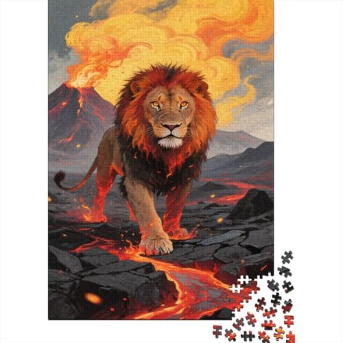 Löwe 1000 Stück Puzzle Puzzles Für Erwachsene Tierwelt Puzzlespiel-Herausforderung Pädagogisches Spiel Herausforderung Home Dekoration Geschenke Für Erwachsene 1000pcs (75x50cm) von VGDKAOBM