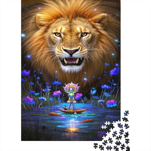 Löwe 1000 Teile Puzzle Puzzle Erwachsene Puzzlespiel-Herausforderung Pädagogisches Spiel Herausforderung Wohnungseinrichtung Schöne Geschenkidee 1000pcs (75x50cm) von VGDKAOBM