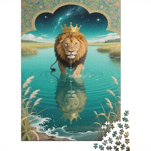 Löwe 1000 Teile Puzzle Puzzle Erwachsene Tierwelt Pädagogisches Spiel Herausforderung Heimdekoration Geschenke Geschenke Für Erwachsene 1000pcs (75x50cm) von VGDKAOBM