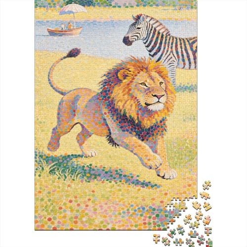 Löwe 1000 Teile Puzzle Puzzle Erwachsene Tierwelt Pädagogisches Spiel Herausforderung Home Dekoration Geschenke Für Erwachsene 1000pcs (75x50cm) von VGDKAOBM