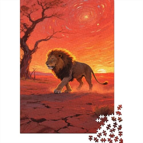 Löwe 1000 Teile Puzzle Puzzle Erwachsene Tierwelt Puzzlespiel-Herausforderung Pädagogisches Spiel Herausforderung Home Dekoration Geschenke Für Erwachsene 1000pcs (75x50cm) von VGDKAOBM