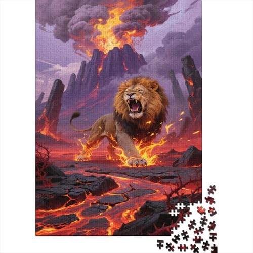 Löwe 1000 Teile Puzzles Puzzle Erwachsene Pädagogisches Spiel Herausforderung Home Dekoration Schöne Geschenkidee 1000pcs (75x50cm) von VGDKAOBM