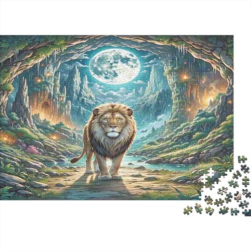 Löwe 1000 Teile Puzzles Puzzle Erwachsene Puzzlespiel-Herausforderung Pädagogisches Spiel Herausforderung Home Dekoration Geschenke Für Erwachsene 1000pcs (75x50cm) von VGDKAOBM