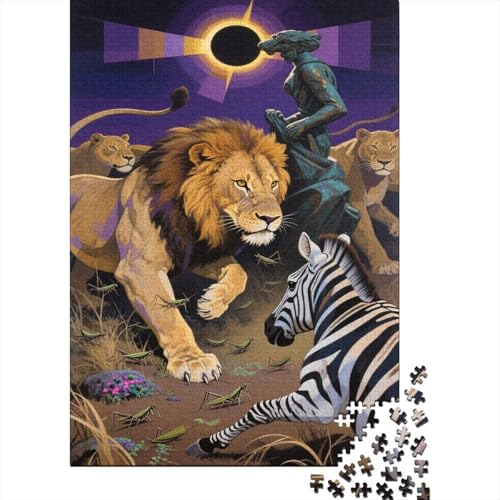Löwe 1000 Teile Puzzles Puzzle Erwachsene Tierwelt Puzzlespiel-Herausforderung Pädagogisches Spiel Herausforderung Home Dekoration Geschenke Für Erwachsene 1000pcs (75x50cm) von VGDKAOBM