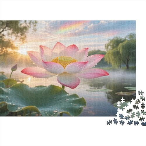 Lotusblume 1000 Teile Puzzles Puzzle Erwachsene Pädagogisches Spiel Herausforderung Home Dekoration Geschenke Für Erwachsene 1000pcs (75x50cm) von VGDKAOBM