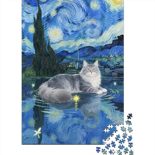 Maine Coon 1000 Stück Puzzle Puzzle Erwachsene Puzzlespiel-Herausforderung Pädagogisches Spiel Herausforderung Wohnungseinrichtung Schöne Geschenkidee 1000pcs (75x50cm) von VGDKAOBM