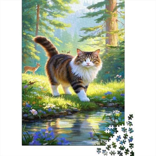 Maine Coon 1000 Teile Puzzle Puzzle Erwachsene Pädagogisches Spiel Herausforderung Wohnungseinrichtung Schöne Geschenkidee 1000pcs (75x50cm) von VGDKAOBM