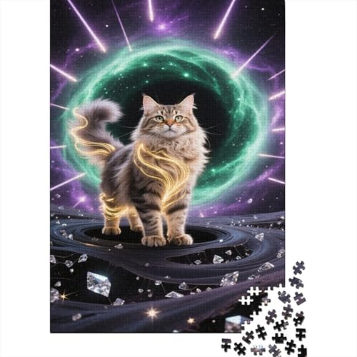 Maine Coon 1000 Teile Puzzles Puzzle Erwachsene Pädagogisches Spiel Herausforderung Wohnungseinrichtung Schöne Geschenkidee 1000pcs (75x50cm) von VGDKAOBM
