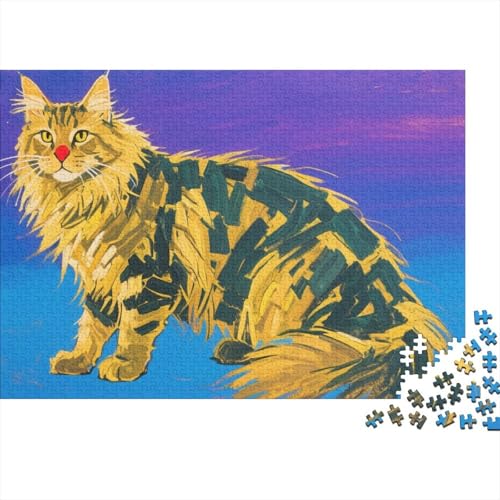 Maine-Coon-Katze 1000 Stück Puzzle Puzzle Erwachsene Pädagogisches Spiel Herausforderung Wohnungseinrichtung Geschenke Für Erwachsene 1000pcs (75x50cm) von VGDKAOBM