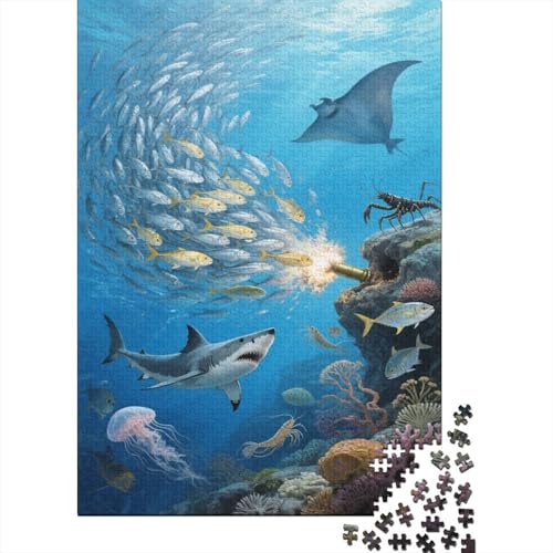 Meeresleben 1000 Stück Puzzle Puzzle Erwachsene Meeresboden Pädagogisches Spiel Herausforderung Home Dekoration Für Erwachsene Und Kinder Ab 14 Jahren 1000pcs (75x50cm) von VGDKAOBM
