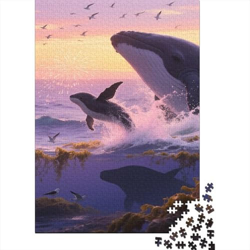 Meeresleben 1000 Stück Puzzle Puzzle Erwachsene Wale Pädagogisches Spiel Herausforderung Home Dekoration Für Erwachsene Und Kinder Ab 14 Jahren 1000pcs (75x50cm) von VGDKAOBM