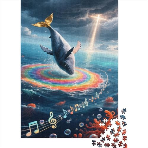 Meeresleben 1000 Stück Puzzle Puzzle Erwachsene Wale Pädagogisches Spiel Herausforderung Home Dekoration Für Erwachsene Und Kinder Ab 14 Jahren 1000pcs (75x50cm) von VGDKAOBM