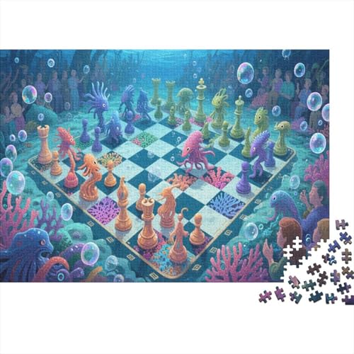Meeresleben 1000 Teile Puzzles Puzzles Für Erwachsene Schach Pädagogisches Spiel Herausforderung Home Dekoration Schöne Geschenkidee 1000pcs (75x50cm) von VGDKAOBM