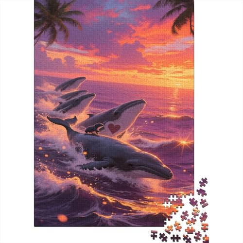 Meeresleben 1000 Teile Puzzles Puzzles Für Erwachsene Wale Pädagogisches Spiel Herausforderung Home Dekoration Schöne Geschenkidee 1000pcs (75x50cm) von VGDKAOBM