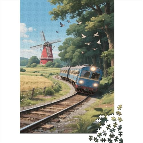Miniatur-Zug 1000 Stück Puzzle Puzzles Für Erwachsene Pädagogisches Spiel Herausforderung Wohnungseinrichtung Schöne Geschenkidee 1000pcs (75x50cm) von VGDKAOBM