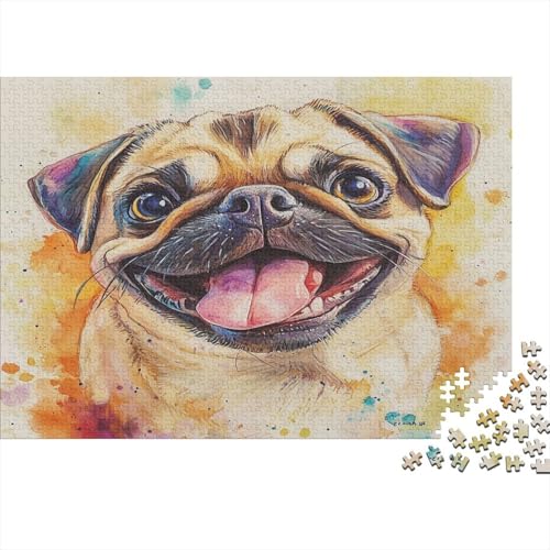 Mops 1000 Teile Puzzles Puzzles Für Erwachsene Pädagogisches Spiel Herausforderung Wohnungseinrichtung Schöne Geschenkidee 1000pcs (75x50cm) von VGDKAOBM