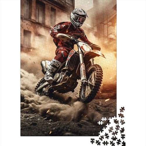 Motocross 1000 Stück Puzzle Puzzle Erwachsene Extremsportarten Puzzlespiel-Herausforderung Pädagogisches Spiel Herausforderung Wohnungseinrichtung Schöne Geschenkidee 1000pcs (75x50cm) von VGDKAOBM