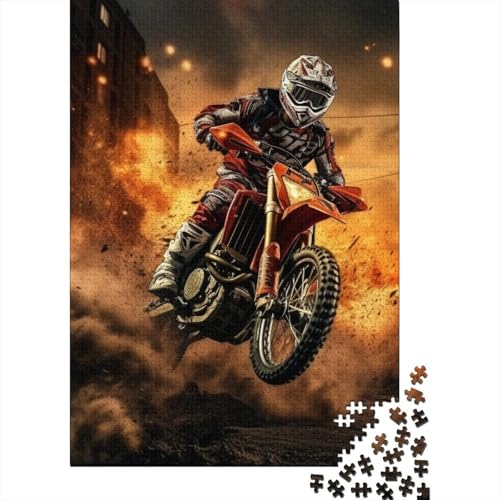 Motocross 1000 Stück Puzzle Puzzles Für Erwachsene Extremsportarten Puzzlespiel-Herausforderung Pädagogisches Spiel Herausforderung Home Dekoration Geschenke Für Erwachsene 1000pcs (75x50cm) von VGDKAOBM