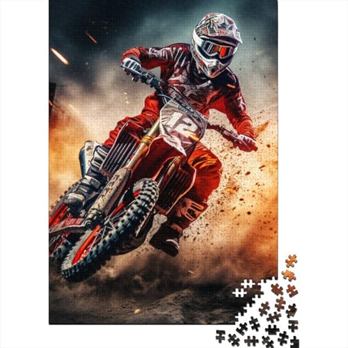 Motocross 1000 Teile Puzzle Puzzle Erwachsene Extremsportarten Pädagogisches Spiel Herausforderung Heimdekoration Geschenke Schöne Geschenkidee 1000pcs (75x50cm) von VGDKAOBM