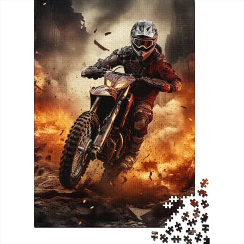 Motocross 1000 Teile Puzzle Puzzle Erwachsene Extremsportarten Pädagogisches Spiel Herausforderung Wohnungseinrichtung Schöne Geschenkidee 1000pcs (75x50cm) von VGDKAOBM