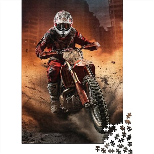 Motocross 1000 Teile Puzzle Puzzle Erwachsene Extremsportarten Puzzlespiel-Herausforderung Pädagogisches Spiel Herausforderung Wohnungseinrichtung Schöne Geschenkidee 1000pcs (75x50cm) von VGDKAOBM