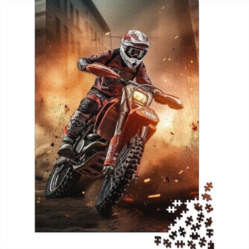 Motocross 1000 Teile Puzzles Puzzle Erwachsene Extremsportarten Puzzlespiel-Herausforderung Pädagogisches Spiel Herausforderung Home Dekoration Schöne Geschenkidee 1000pcs (75x50cm) von VGDKAOBM