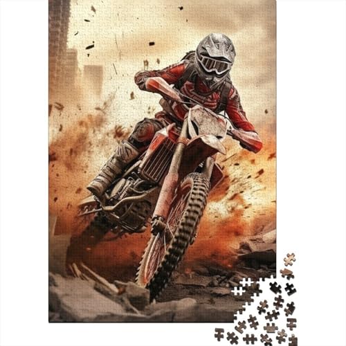 Motocross 1000 Teile Puzzles Puzzles Für Erwachsene Extremsportarten Puzzlespiel-Herausforderung Pädagogisches Spiel Herausforderung Home Dekoration Schöne Geschenkidee 1000pcs (75x50cm) von VGDKAOBM
