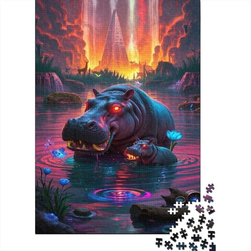 Nilpferd 1000 Stück Puzzle Puzzle Erwachsene Pädagogisches Spiel Herausforderung Heimdekoration Geschenke Geschenke Für Erwachsene 1000pcs (75x50cm) von VGDKAOBM