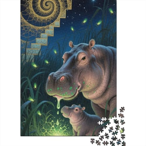 Nilpferd 1000 Teile Puzzle Puzzle Erwachsene Pädagogisches Spiel Herausforderung Wohnungseinrichtung Geschenke Für Erwachsene 1000pcs (75x50cm) von VGDKAOBM