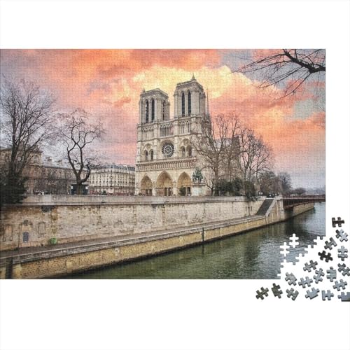 Notre-Dame-Kathedrale 1000 Teile Puzzles Puzzle Erwachsene Puzzlespiel-Herausforderung Pädagogisches Spiel Herausforderung Wohnungseinrichtung Schöne Geschenkidee 1000pcs (75x50cm) von VGDKAOBM