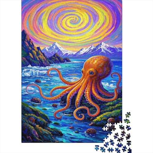 Oktopus 1000 Stück Puzzle Puzzles Für Erwachsene Pädagogisches Spiel Herausforderung Wohnungseinrichtung Geschenke Für Erwachsene 1000pcs (75x50cm) von VGDKAOBM